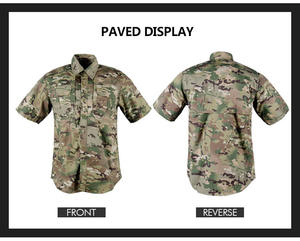 제조업체 도매 XXL 카모플라주 립스탑 니트 퀵 드라이 전술 셔츠 폴리에스터 코튼 통기성 반팔 - Product Image 2