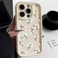 Fleur florale Téléphone étui pour iphone 17 16 15 14 Pro Max Cas 11 12 13 Pro Max XS XR X 7 8 Plus Antichoc Doux Mat Couverture