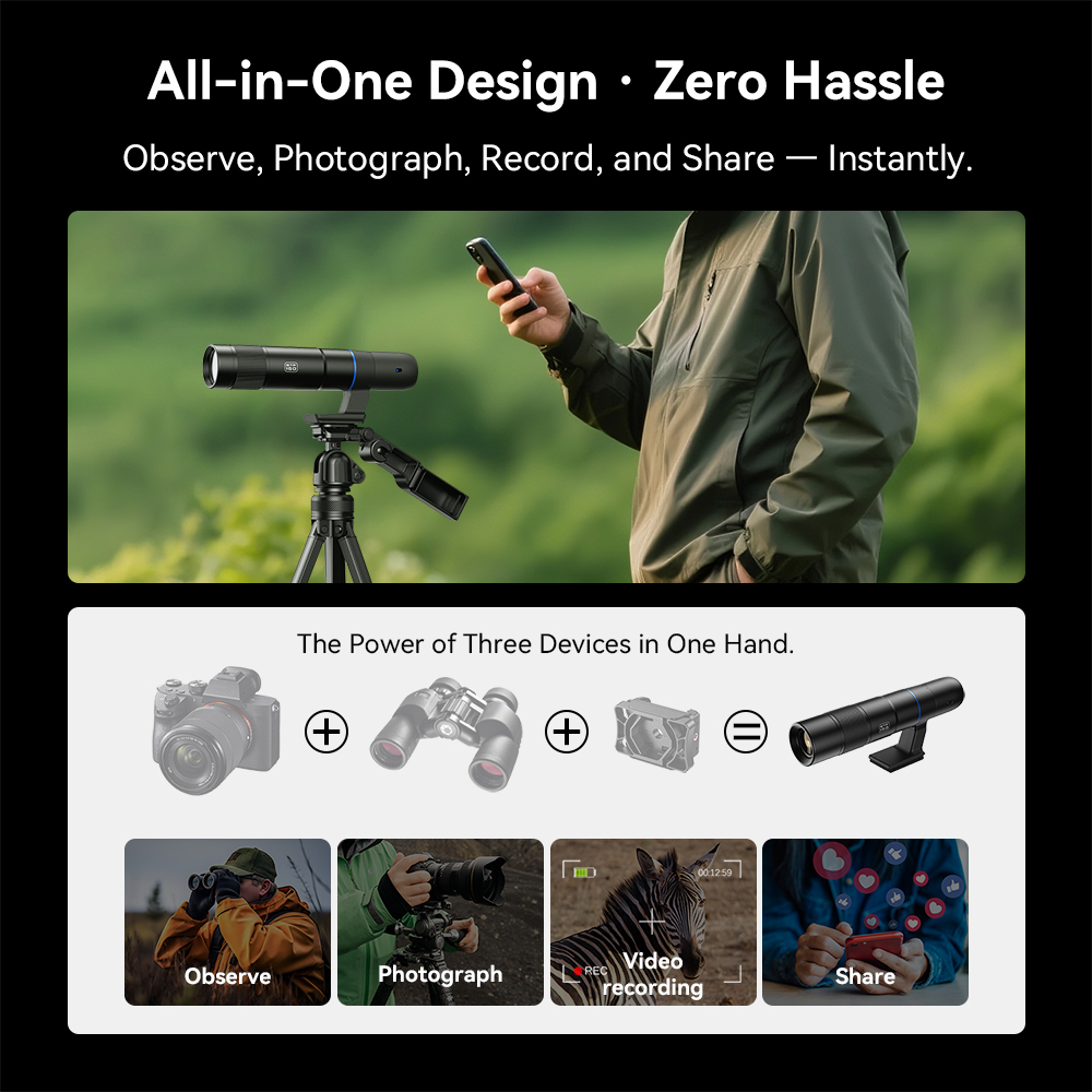 APEXEL APL-ETF150 45X Telephoto Lens with WiFi 1080P HD Optical