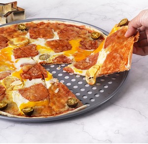 carbon steel perforated baking pan with nonstick coating pizza