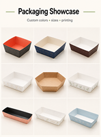 Plateau alimentaire carré en papier OEM personnalisé avec couvercles transparents pour boulangerie, desserts, sandwichs, emballage à emporter, vente en gros