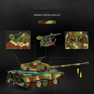 1582pcs quân đội ngụy trang aufblasbarer Panzer 1/28 PZ. kpfw vi Ausf.<span class=keywords><strong>B</strong></span> hổ xe tăng nhự<span class=keywords><strong>a</strong></span> xây dựng khối Mô hình <span class=keywords><strong>b</strong></span>ộ sưu tập đồ chơi người lớn - Product Image 4