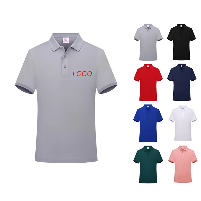Customized 100% cotton Navy Blue Polo Collar T Shirts For Men With Logo Embroidery T-shirt Men's Cotton T-shirts Polo