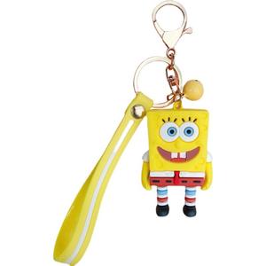 Llavero de silicona con diseño de dibujos animados, esponjoso, de pareja de bebés, con bolsa de regalo pequeña, accesorios para coche, llavero de estrella grande de goma - Product Image 1