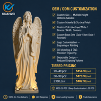 Statue d'ange chrétienne religieuse pour jardin, grande, en résine, alimentée par énergie solaire, avec LED, résistante aux intempéries, pour extérieur