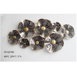INNOVA Home Interior soggiorno <span class=keywords><strong>Vintage</strong></span> in ferro battuto metallo arte fiori foglie decorazione appesa alla parete - Product Image 1