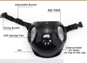 <span class=keywords><strong>Casque</strong></span> de sécurité pour animaux de compagnie en plastique solide réglable et épaissi pour chats et chiens avec trous pour les oreilles - Product Image 4
