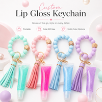 Porte-clés brillant à lèvres personnalisable avec finition brillante, rechargeable et hydratant, impression de logo en petites séries
