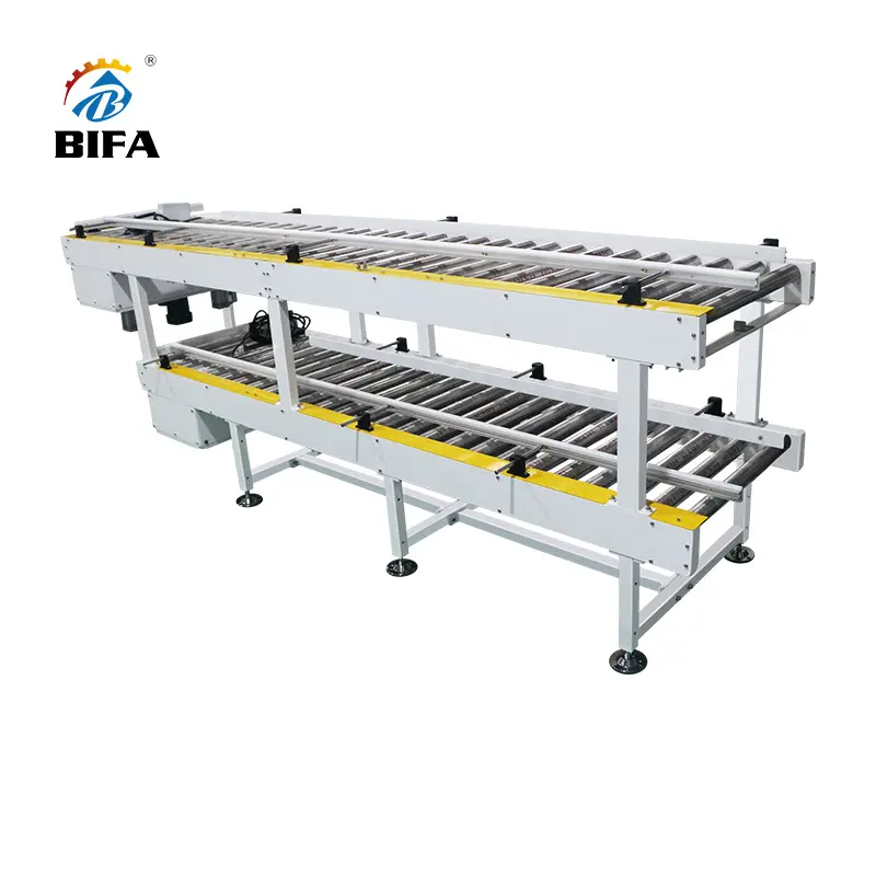 Motorized Industrial Steel Pallets Double Roller Bed Table Conveyor for Carton Packages