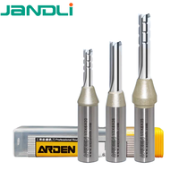 Pisau Router Karbida Padat Alur Lurus Tiga Mata Pisau TCT 12.7mm untuk Pengukiran CNC, Papan Densitas, dan Pengerjaan Kayu
