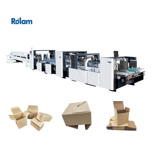Incollatore automatico per cartelle Rolam AC 260 m/min in linea retta Crash Lock macchina per incollaggio pieghevole con fondo ondulato - Product Image 1