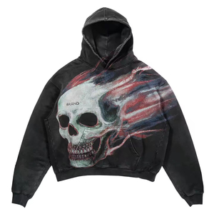 Sweat-shirt court Boxy pour hommes de qualité supérieure Sweat à capuche Streetwear Broderie personnalisée Logo Respirant Sweat à capuche à manches longues de grande taille - Product Image 4