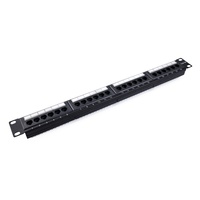 Panel de Conexiones Keystone de 19 Pulgadas 1U para Montaje en Rack, 24 Puertos Cat5e UTP, RJ45 sin Herramientas, Compatible con 100MHz, para Oficina y Centro de Datos