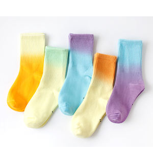 High Quality Custom Logo Ombre Tube <b>Socks</b> Gradient Color Tie Dye Dip Dye Cotton Crew Pastel Kids <b>Socks</b> for Boys <b>Girls</b> - Product Image 2