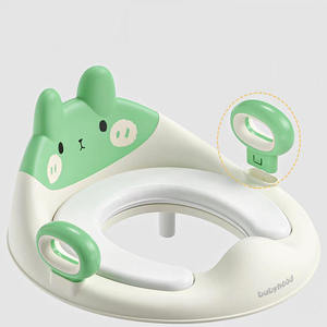 Siège de toilette portable pour bébé avec coussin doux et poignée, motif dessin animé mignon - Product Image 1