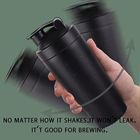 Bouteille shaker à protéines en acier inoxydable isolée de 500 ml avec boule de mélange, réutilisable et portable pour la maison, le bureau et la salle de sport