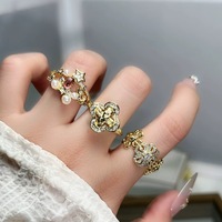 Vente en gros de bagues en oxyde de zircon pour femmes, bagues géométriques incrustées de pierres métalliques, bijoux, bagues en cristal de zircon de couleur mélangée