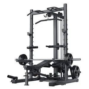 Gym Home Use Squat Rack Smith Machine Equipment All In One Power Cage Cable Crossover Multi Functional Trainer Power Rack