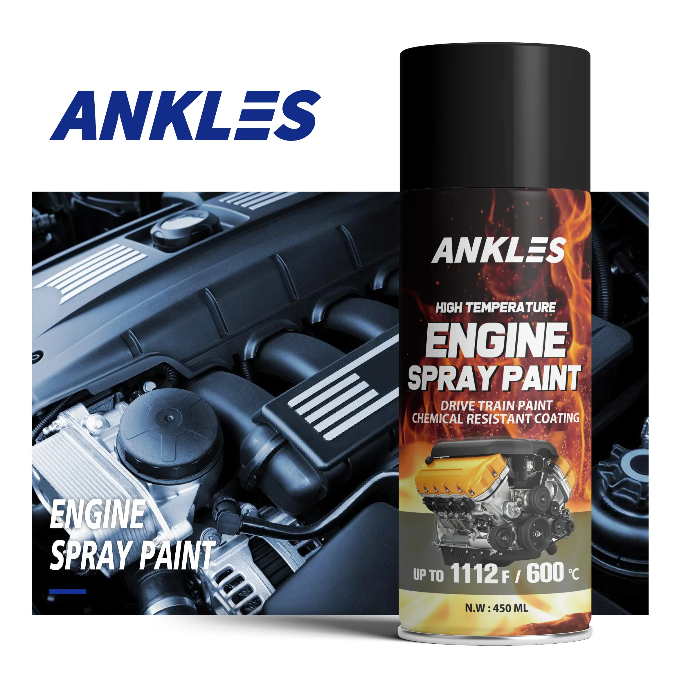 ANKLESホットセールスプレー温度エンジン高温ペイントシルバー高温スプレーペイント