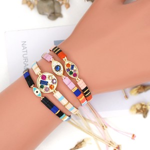 Go2boho Bracelet Mauvais œil Pour Dames Boho Réglable Bijoux En Perles Miyuki <span class=keywords><strong>Tila</strong></span> - Product Image 1