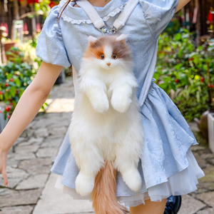 Zaino 3D a Forma di Gatto Calico Kawaii DUPAN, Materiale Morbido in Peluche, Giocattolo Antistress Realistico - Product Image 2