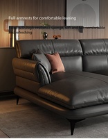 Canapé d'angle droit en cuir véritable, luxe, avec accoudoirs ergonomiques rembourrés en éponge, ensemble modulable moderne, taille personnalisable pour salon
