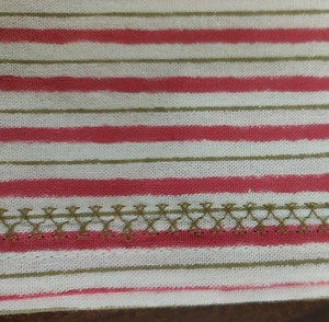 Serviettes en coton imprimées à la main, carrées, rayures rouges et blanches, lavables en machine, décoration de table, style classique, 2 pièces - Product Image 2