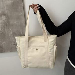 Sac fourre-tout en toile de coton écologique avec logo personnalisé, poignée, fermeture éclair, pour la plage et le shopping, recyclable et durable - Vente en gros - Product Image 4