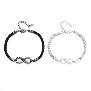 Juego de 2 Pulseras para Parejas, Hombre y Mujer, Pulseras de Cadena para Mejores Amigos, Pulsera Tejida Creativa en Forma de 8 - Product Image 1