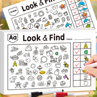 Feuilles d'activités de phonétique anglaise en papier écologique épais pour la reconnaissance des lettres chez les tout-petits, avec 26 pages de l'alphabet et jeu de coloriage
