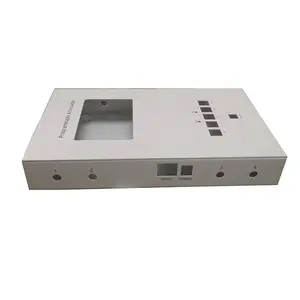 Caja de acero metálica de fabricación de chapa personalizada, caja de montaje de estampado y doblado por láser, caja de fuente de alimentación electrónica