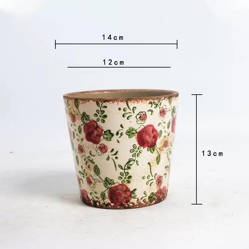 Double color safflower 14*13cm flowerpot with holes