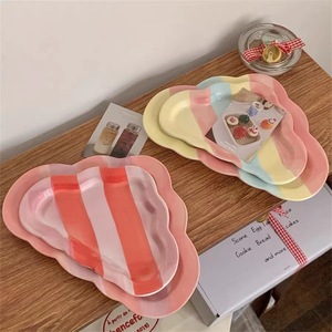 <span class=keywords><strong>Assiette</strong></span> à dessert en céramique de style coréen, <span class=keywords><strong>couleur</strong></span> nuage, petite, fraîche, mignonne et créative - Product Image 4