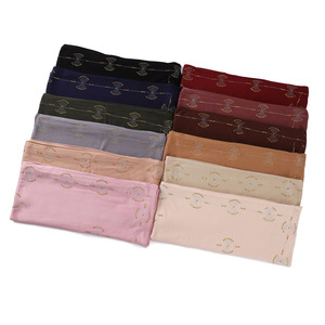 Malaysia musulmana señora elegante suave invierno Jersey bufanda Color sólido largo diamante piedra chales para mujeres H484 - Product Image 4
