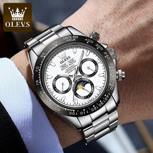 นาฬิกาข้อมือผู้ชาย OLEVS 6654 รุ่นหรูหรา ระบบโครโนกราฟ ออโตเมติก กลไกจักรกล กันน้ำ เรืองแสง สำหรับผู้ชาย (แบบดรอปชิปปิ้ง) - Product Image 4