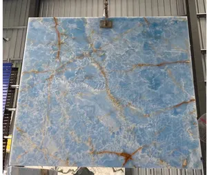실내 장식 럭셔리 블루 오닉스 슬라브 바닥 타일 벽 패널 타일