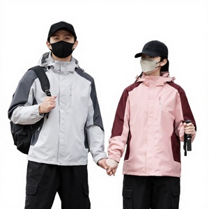 เสื้อแจ็คเก็ตบอมเบอร์มีฮู้ดสำหรับผู้ชาย รุ่นใหม่ล่าสุด สำหรับฤดูใบไม้ผลิ/ฤดูใบไม้ร่วง ทรงหลวม กันน้ำ กันลม ซิปหน้า สไตล์ลำลอง สปอร์ต - Product Image 3