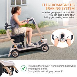 TopMate <span class=keywords><strong>ES40</strong></span> Patinete de movilidad de 3 ruedas plateado negro para adultos Faros LED plegables ligeros Aprobado por la aerolínea Plegable - Product Image 4