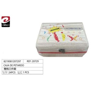 Caja De Petardo Three Piece Set 24Pcs Firework Box With Red Stripe Design For Outdoor Use - Product Image 3