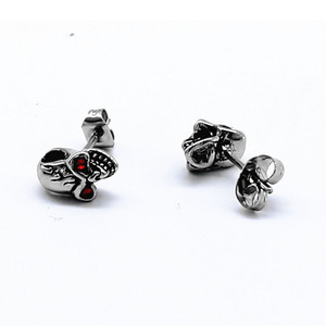 yunnique Skull <b>Stud</b> <b>Earrings</b> Titanium Steel Geometric Skeleton Design For Men And Women Fashion Jewelry - Product Image 1