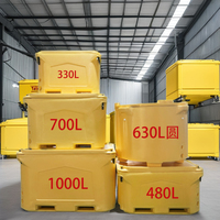 Glacière personnalisée de 630 litres pour l'agriculture de pêche pour le transport de stockage de fruits de mer pour les crevettes, le vin, les boissons et les aliments.