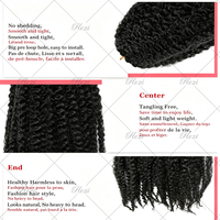 Cheveux synthétiques Marley Afro Kinky Curly pour tresses, 18 pouces, trame simple, extensions souples pour tresses au crochet pour femmes