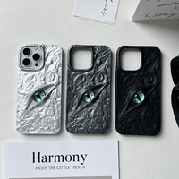 Coque de téléphone 3D Yeux Maléfiques Cool pour iPhone 17 Air 16 15 14 13 12 11 Pro Max, Housse Souple en TPU Givré Antichoc