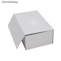 Boîte d'emballage en papier de luxe avec logo personnalisé grand rabat magnétique blanc pour vêtements