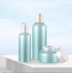 Chinese Suppliers Cosmetic Set Packaging Press Bottle Set For Cosmetic And Jars Set
