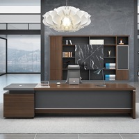 Bureau de direction moderne en forme de L pour PDG, avec panneaux de mobilier de bureau en bois durable et garantie de 5 ans