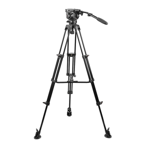 Trépied vidéo professionnel en aluminium <span class=keywords><strong>E</strong></span>-<span class=keywords><strong>IMAGE</strong></span> EK780, conception à deux étages, panoramique/inclinaison continue, capacité de charge de 6 kg, pour caméras à bulle - Product Image 1
