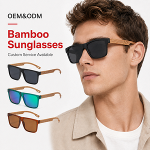 Gafas de Sol de Madera de Bambú Personalizadas al Por Mayor con Lentes Polarizados Estilo Retro para Hombre y Mujer en Oferta - Product Image 1