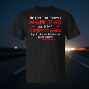 Camiseta Highway To Hell Stairway To Heaven, camiseta promocional negra para hombre - Product Image 3