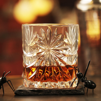 Vente en gros, Offre Spéciale, En stock : Verre à whisky rotatif en cristal personnalisé, Gobelet à whisky, Verres à whisky avec logo personnalisé
